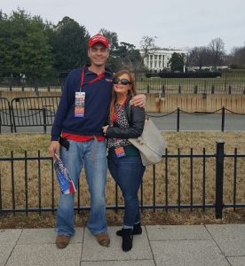 CBC employee Autumn Roberson and boyfriend Dustin Canady in front of the White House.